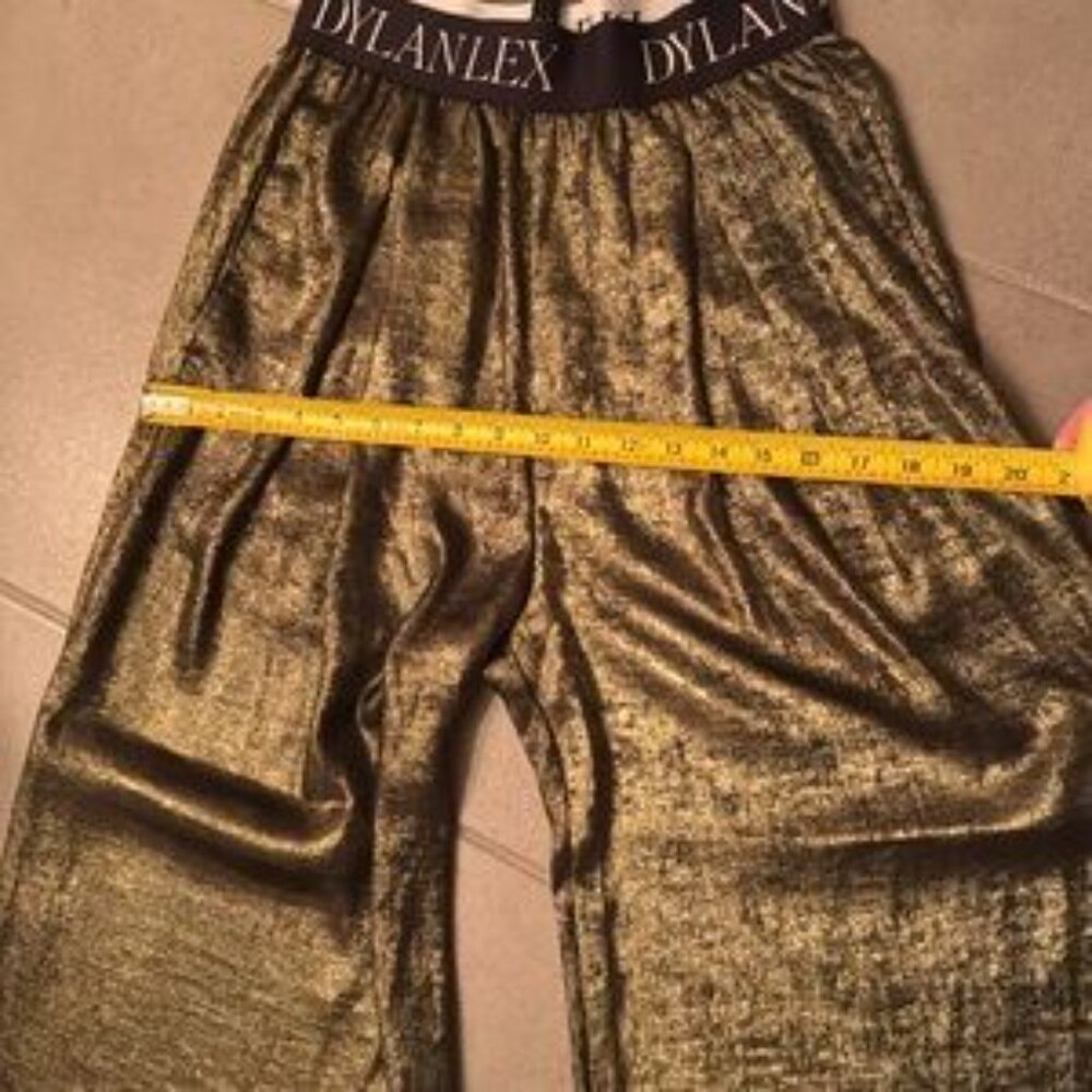 Dylanlex Pants Metallic Gold Wide Leg Cozy Pant XS - Picture 12 of 14